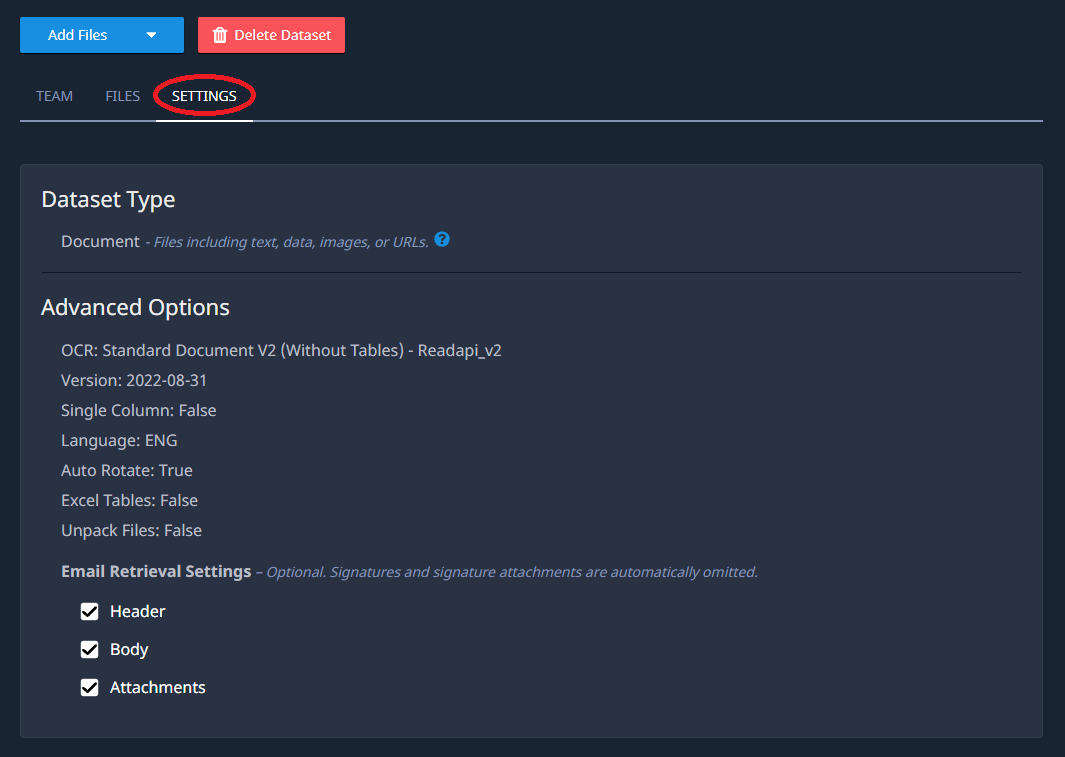 Dataset Intake Module Articles